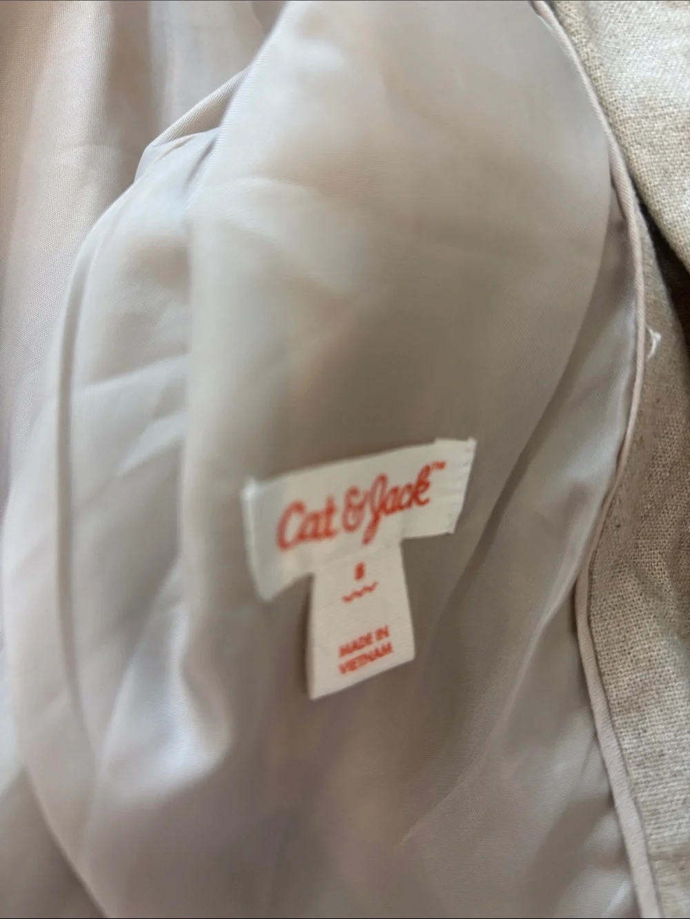 Cat & Jack Light Beige Linen-Blend suit
